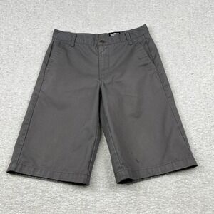 Free World Mens Gray Chino Shorts Flat Front Twill Casual Skater Size 30